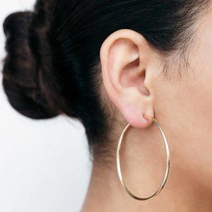 Jennifer Fisher 2" THREAD HOOPS Yellow Gold